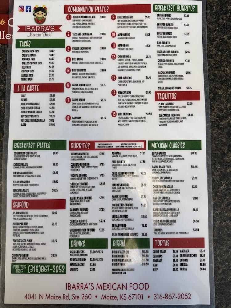 Ibarra's Mexican Food Menu image 3